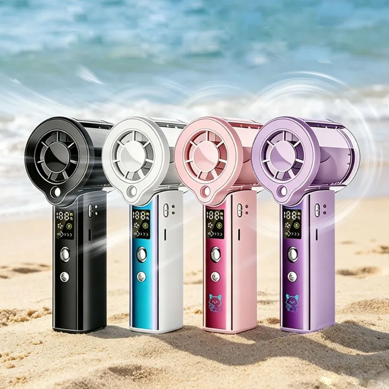 

1PCS 3000MAh Portable Laser Water Replenishing Spray Fan Rechargeable Spray Handheld Fan 100 Speed Fans for Home Outdoor Office