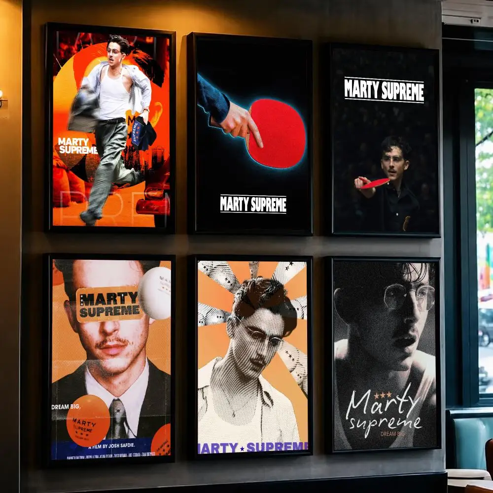 classic movie M-Marty Supreme-E Poster Removable Wall Sticker for Home Cafe Bar Office Interior Decor