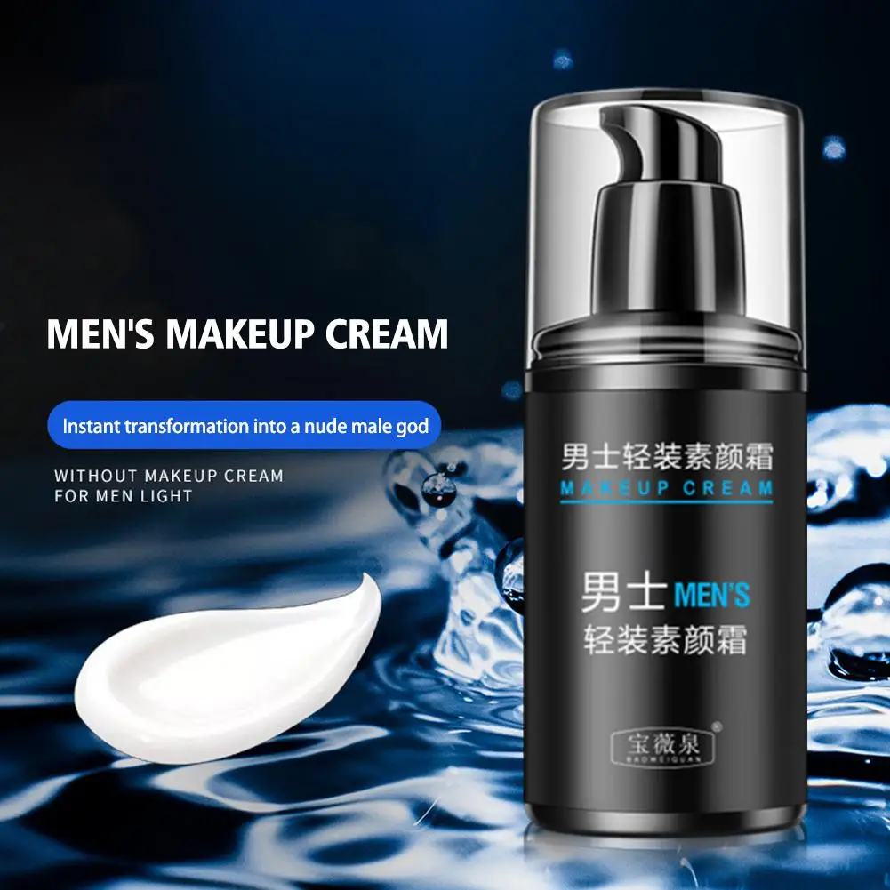 Crema de maquillaje Natural para hombres, Gel hidratante para el cuidado de la piel, 50g, mejora el aceite de poros retráctil, base facial no pegajosa