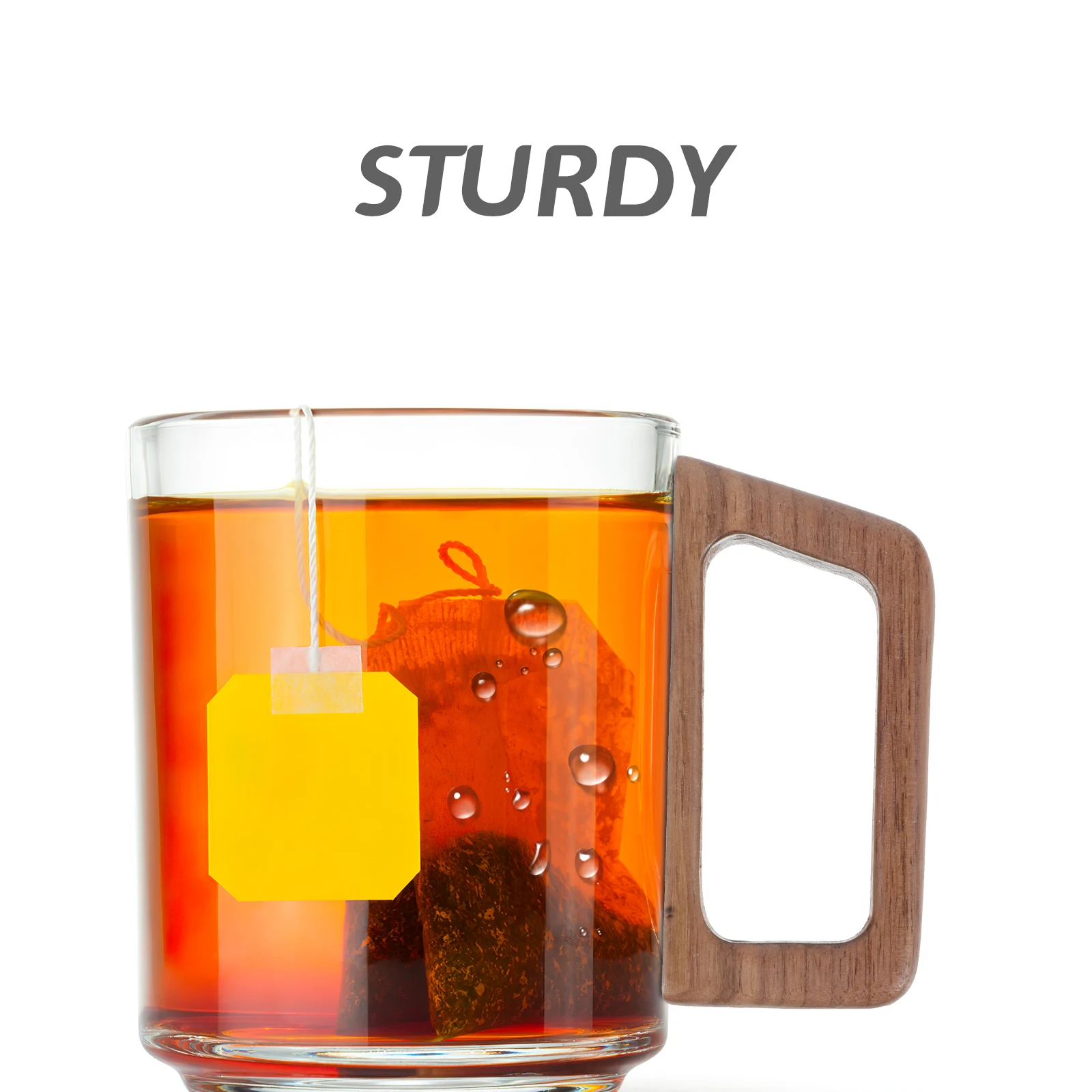 

Teacup Handle Walnut Grip Replacement Coffee Tea Cup Mugs Office Drink Resistant Practical