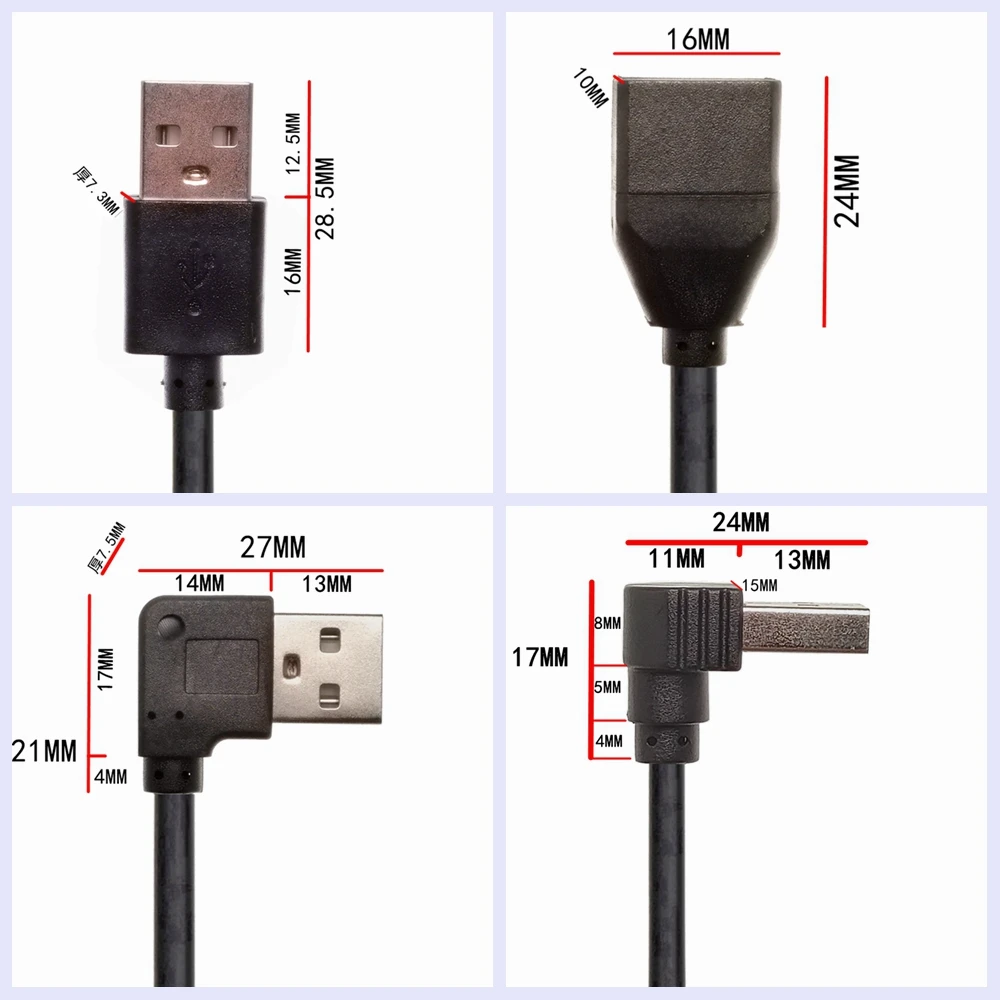 USB 2.0 تمديد كابل البيانات من الذكور إلى الإناث كابل موسع 0.1 متر 0.25 متر 0.5 متر 1 متر لشحن الهاتف الكمبيوتر USB 2.0 تمديد