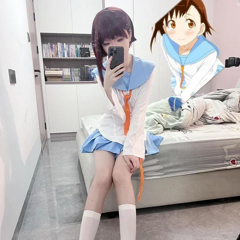 新しいアニメニセコイ霧崎千棘コスプレ衣装ガールセーラー制服シャツスカートセット JK 服カーニバル衣装