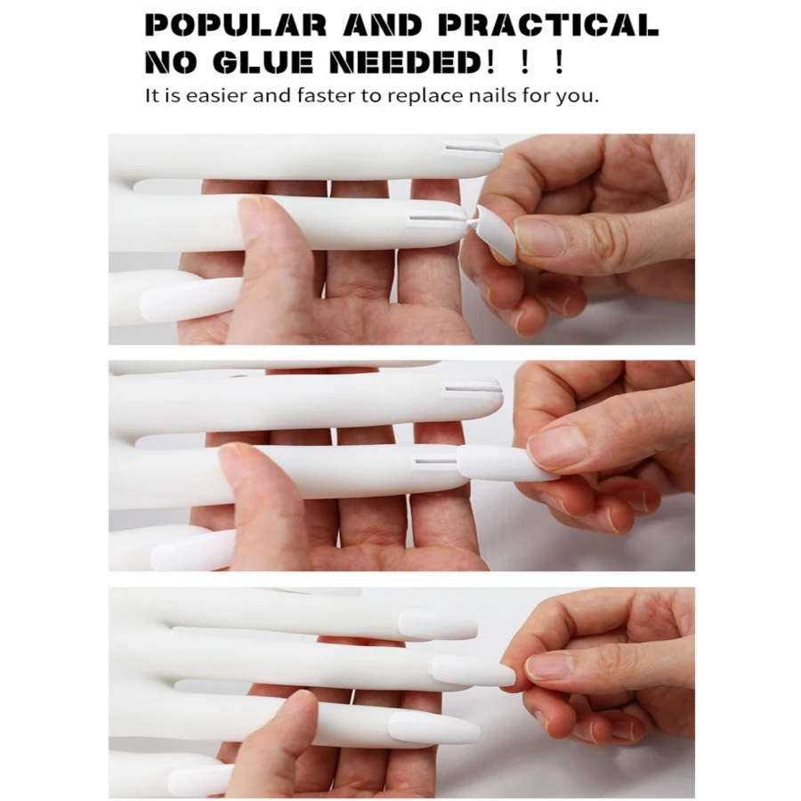 Practice Nail Training Hand for Acrylic Nails Nail Mannequin Hands Nail Art Training Equipment Manicure False Hand With Nail Tip