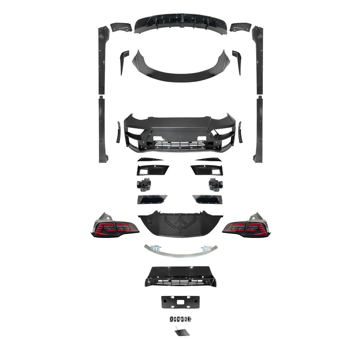 

Car Front Rear Bumper surround Body kit Tail light rear spoiler for Tesla Model 3 17-21