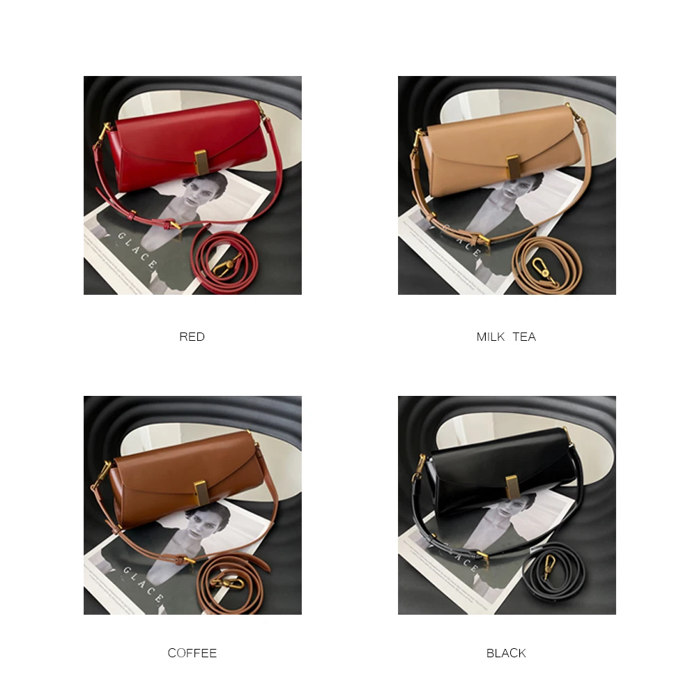 LOUIS LEVANE Split Leather Luxury Commuter Underarm Bags For Girls Single Shoulder Fashion Luxury Shoulder Bags Women