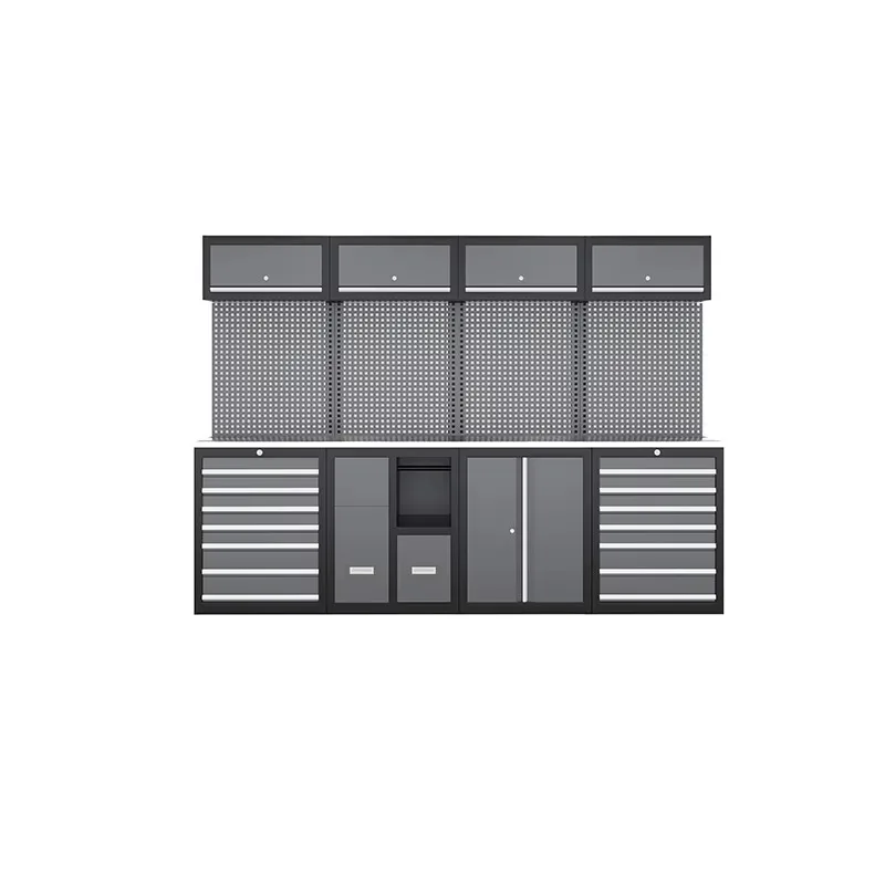4-Unit Modular Tool Cabinet with Workbench for Workshop, Garage, and Industrial Storage