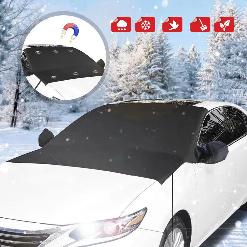 Car Windshield Snow Cover Outdoor Waterproof Anti Ice Frost Auto Protector Winter Automobiles Exterior Cover with Magnetic Edge