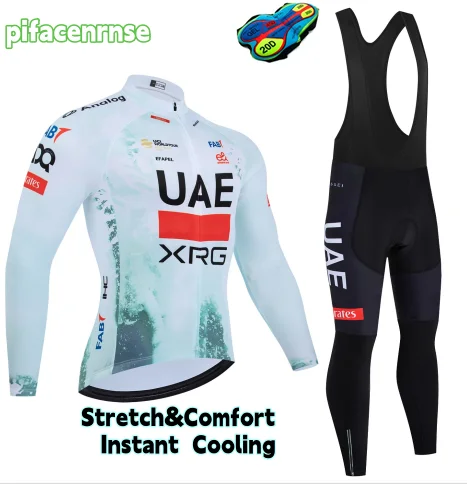 

2026 Long Sleeve Cycling Jersey Bike Maillot Pants UAE Team Themal Fleece Ropa Ciclismo Winter Pro Bicycle Jacekt Clothing