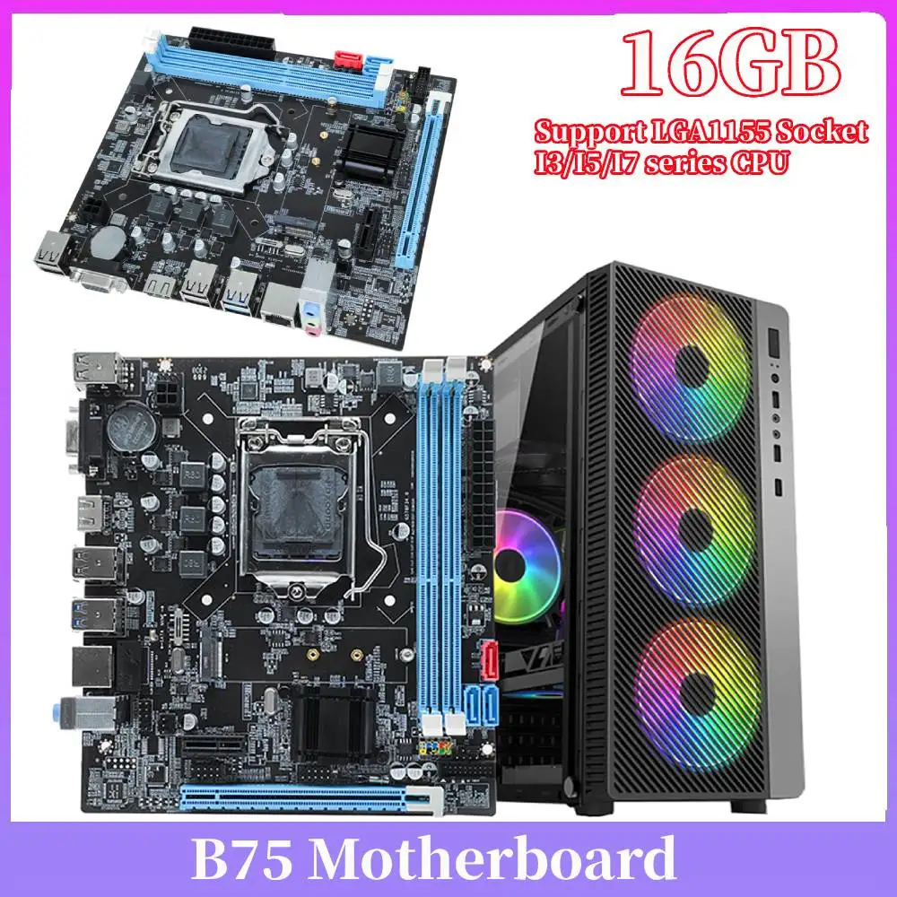 

B75 PC Mainboard 2X240-pin DDR3 SDRAM Slot 16GB Micro-ATX Desktop Mainboard Support SATA 2.0 3.0 PCI Express X16 X1 Slot