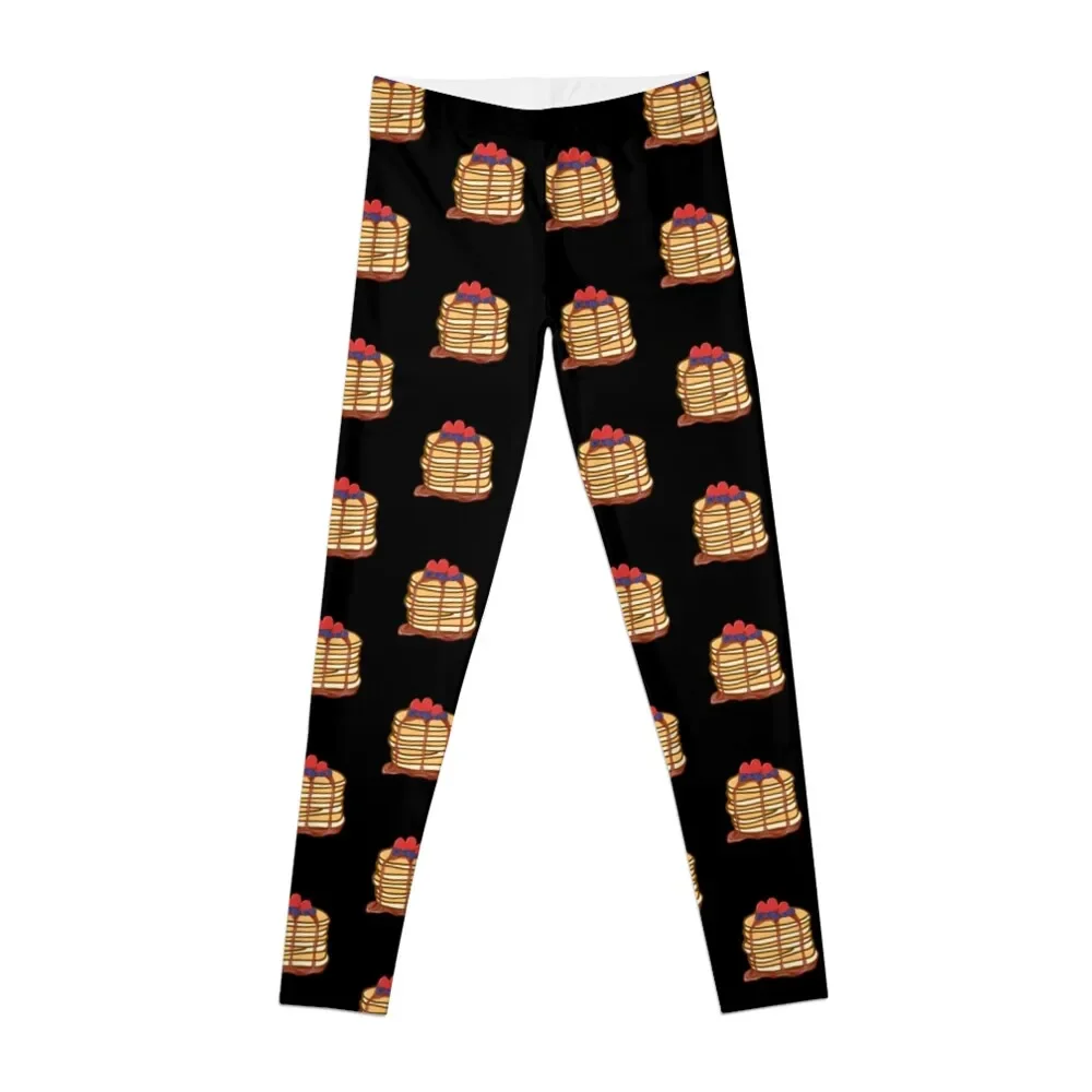 

Pancakes with raspberries, blueberries and maple syrup Leggings sports shirts gym sports for gym Womens Leggings