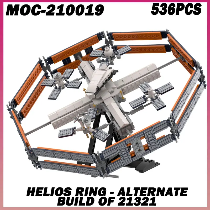 

536 шт. MOC- 210019 Helios Ring Station вращающаяся космическая технология серии строительный блок модель игрушки набор кирпичей креативные подарки