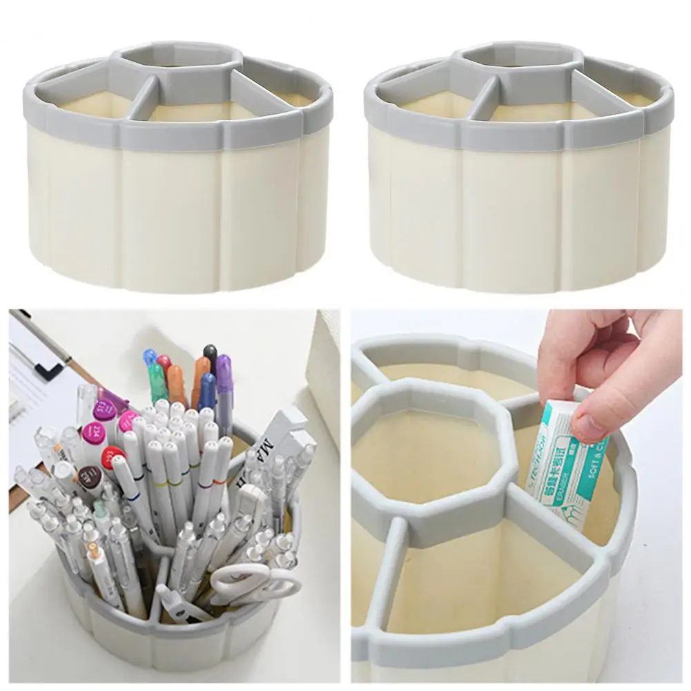 3 Colors  Useful Cartoon Desktop Sundries Pencil Storage Box Ferris Wheel Shape Pen Container 360 Degree Rotating   for Student