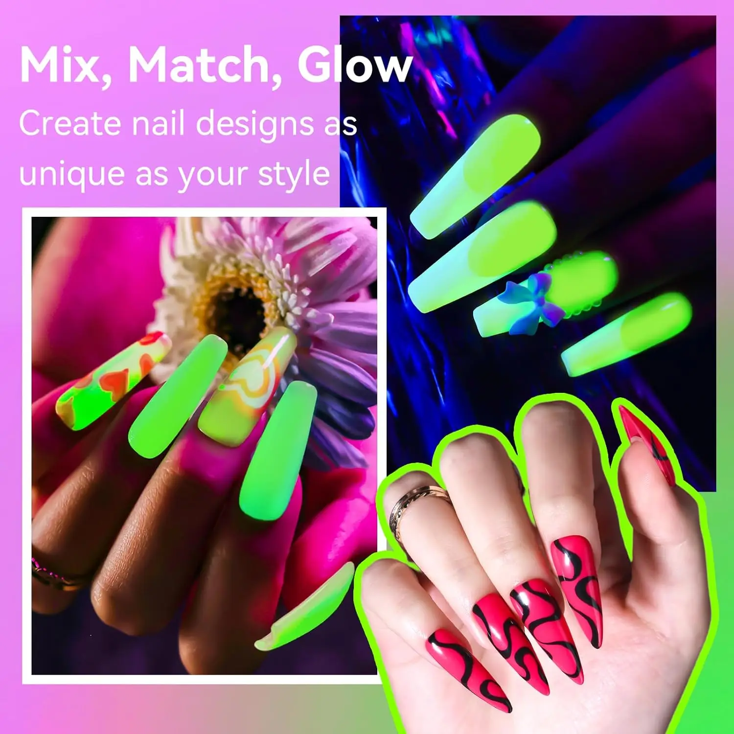Makartt Glow in the Dark Gel Top Coat – 15ML Luminous No Wipe Clear Top Coat Gel Nail Polish, UV/LED Lamp Needed, Long-Lasting