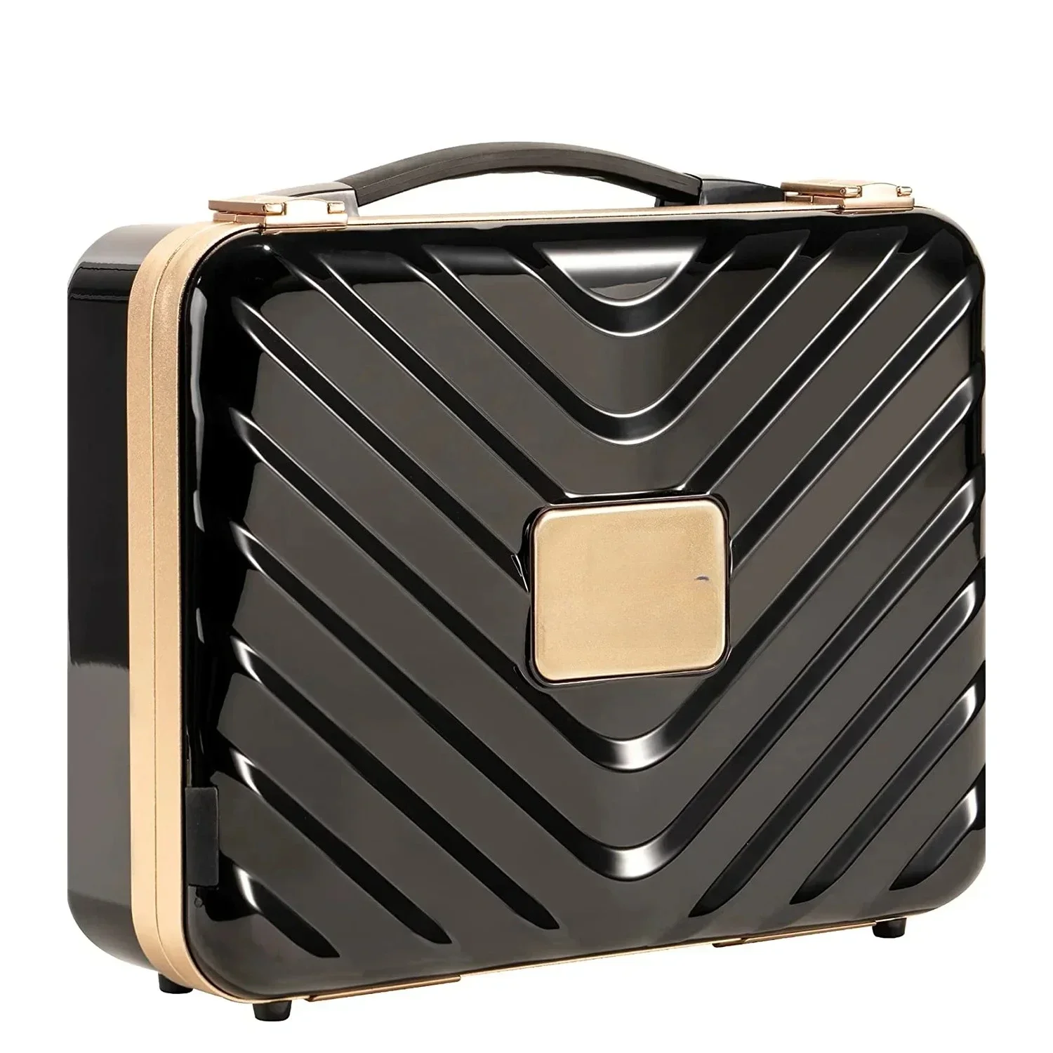 حقيبة مكياج محمولة مفتوحة من مادة PVC مخصصة، حقيبة تخزين للسفر، مصباح LED للمكياج مع صندوق تخزين، حقيبة مكياج مع ضوء مرآة #2