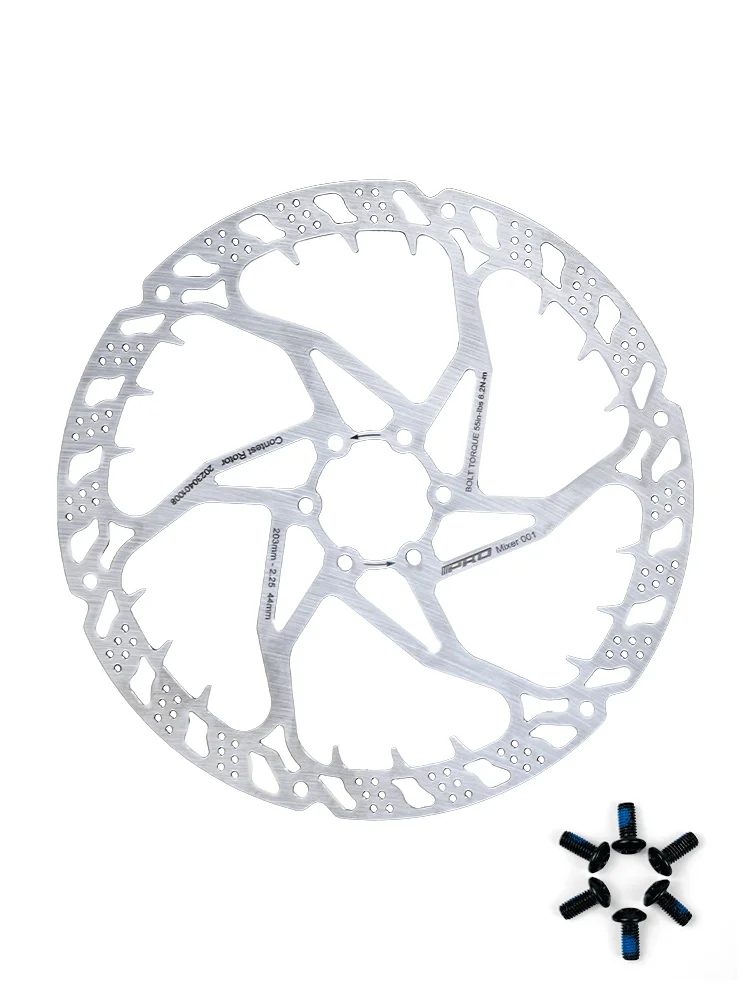 IIIPRO 203 mm Rotor 6 Schrauben Bremsscheibe schwimmend mit Schrauben für Crosscountry, Trailreiten, Elektrofahrräder Neu