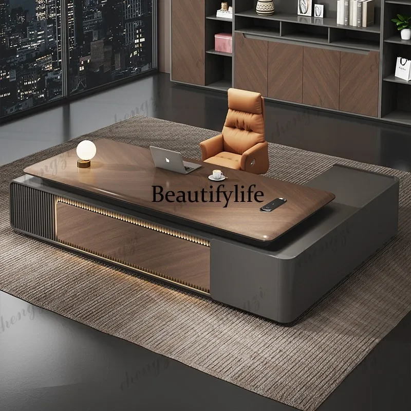 K153 High-end atmospheric boss table, high-end president's desk, office desk and chair combination