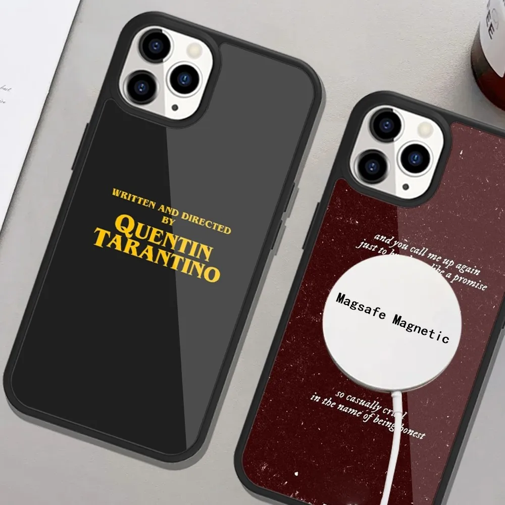 حافظة هاتف مغناطيسية من Quentin Tarantino Magsafe ، مكتوبة موجهة ، شحن لاسلكي ، 15 14 13 12 11 Plus Pro Max
