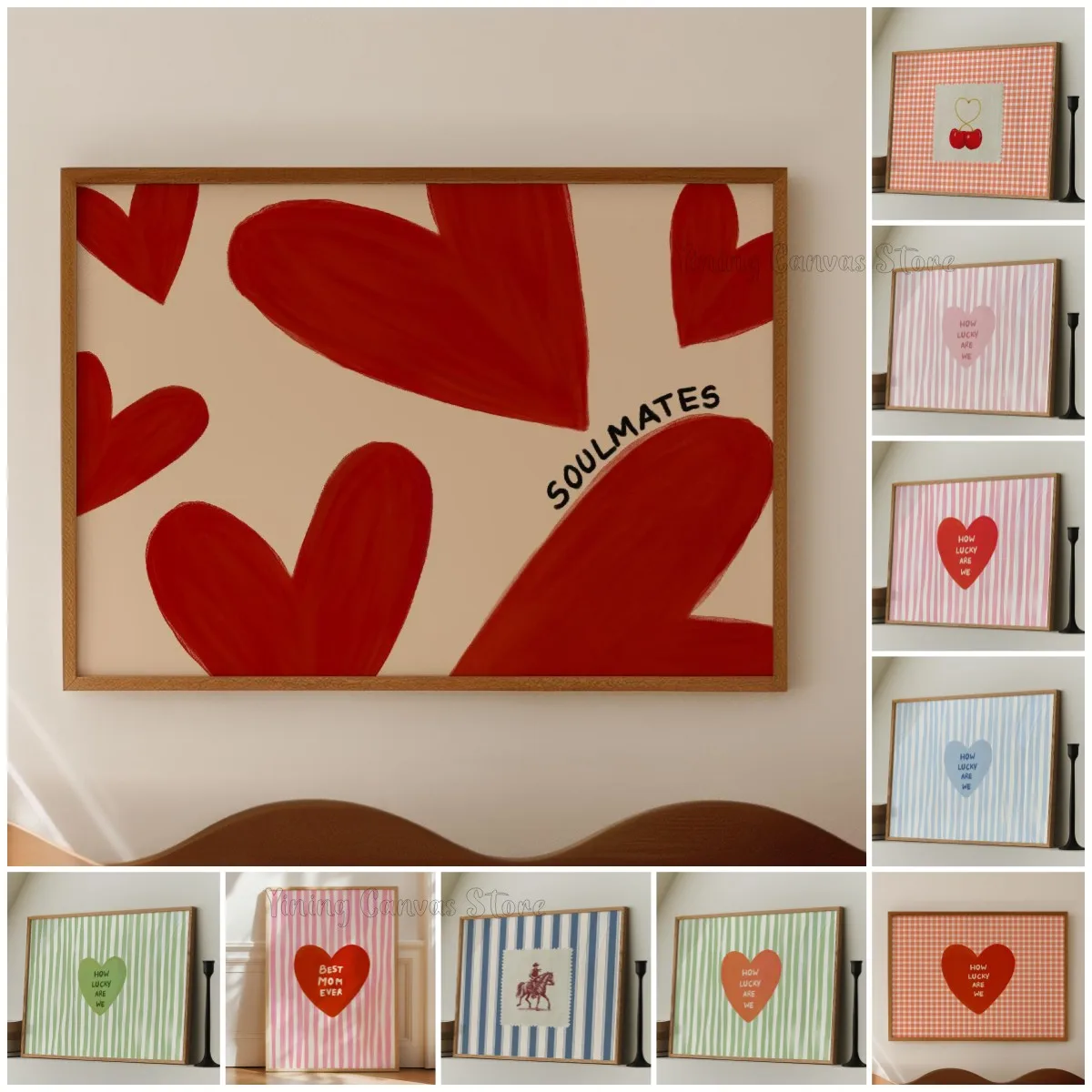 Funny Retro Trendy Aesthetic Poster Valentine's Day Decor Typography Hand Written Wall Art Dining Living Room Home Decor