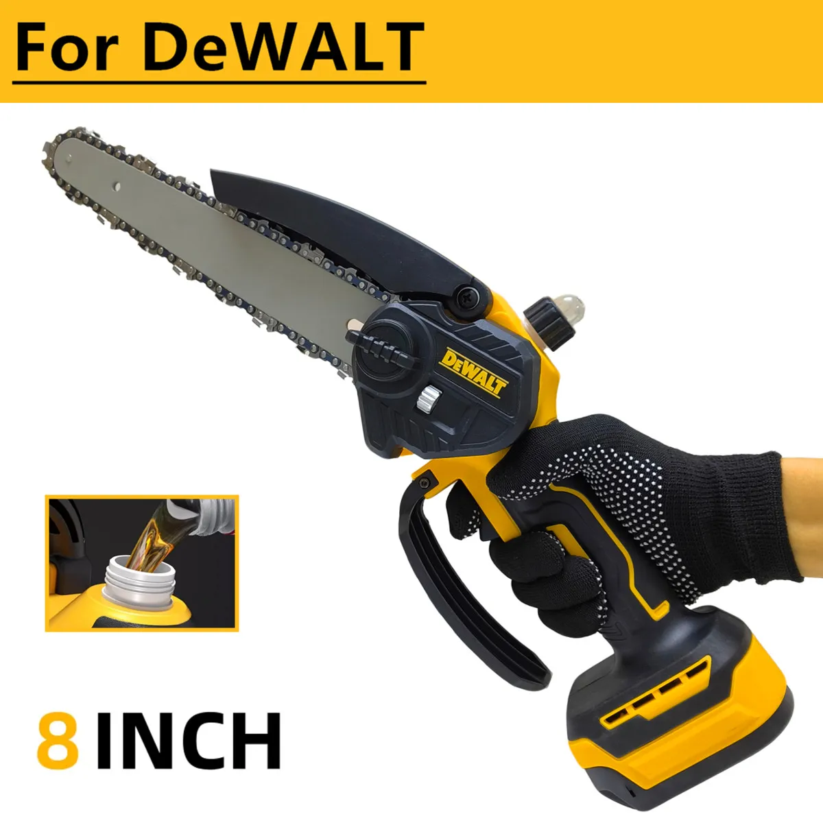 

Brushless 8 Inch Chainsaw Automatic Oiler Electric Cordless Garden Chain Saw Pruning Power Tools For Dewalt 20V Battery