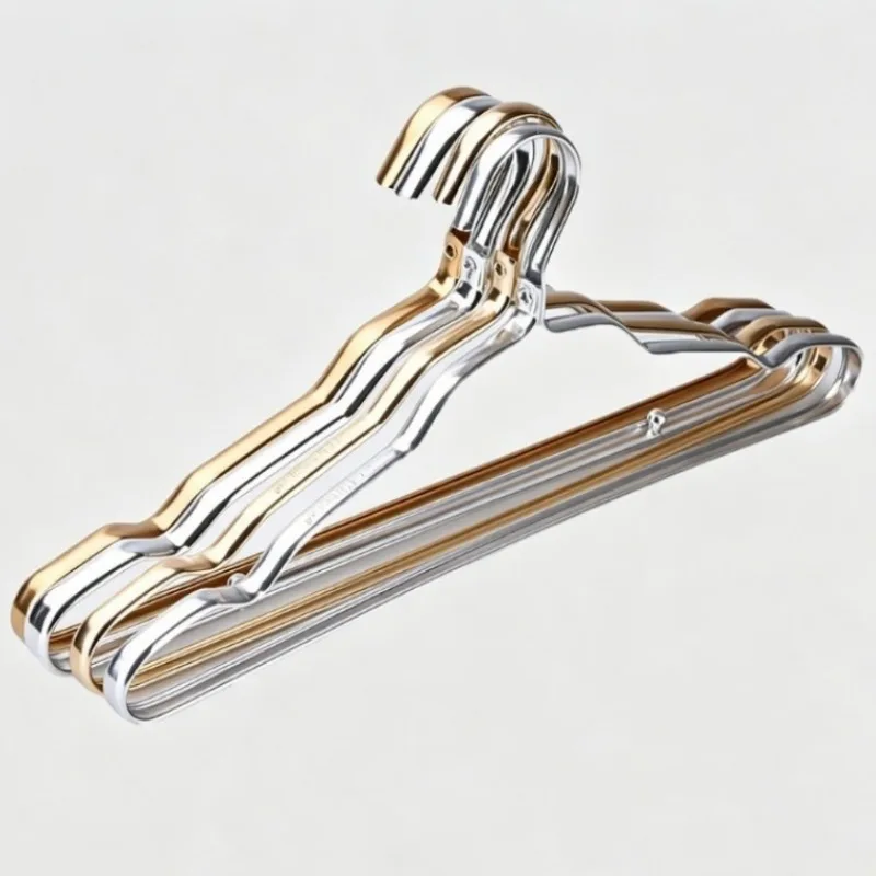 5PCS Space Aluminum Clothes Hanger Seamless Anti Slip Adult Laundry Drying Rack Household Wholesale Ready Stock Organizer