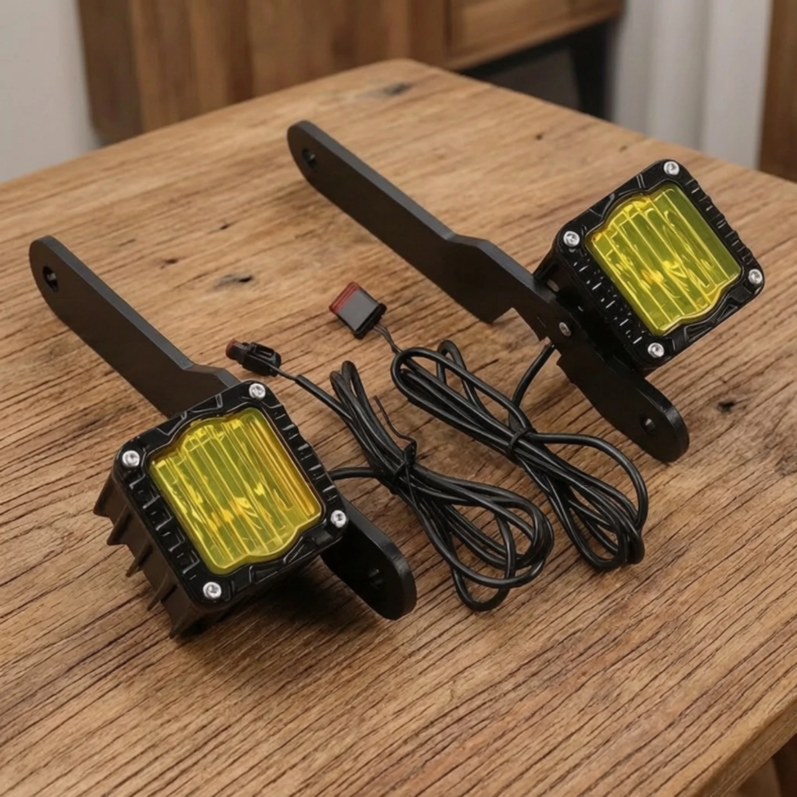 2 Pieces Motorcycle Auxiliary Light with Mount Brackets Compact Motorcycle Auxiliary Light Slimline Universal
