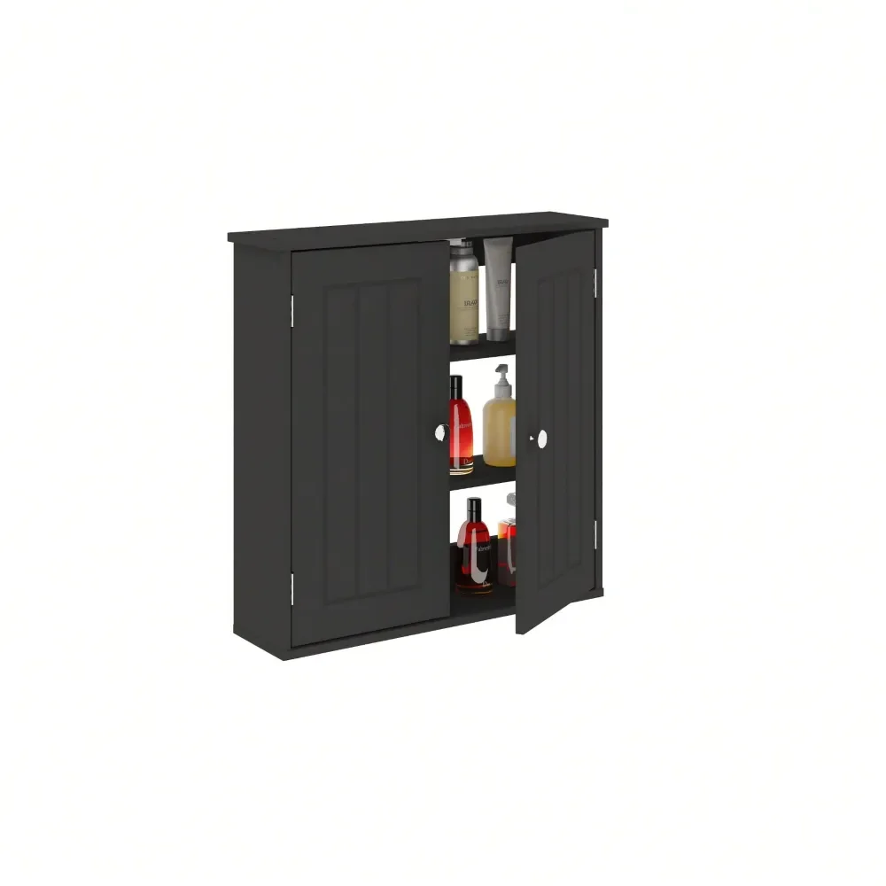 

Floor Storage Cabinet, Bathroom Storage Unit With 2 Adjustable Shelves, Bathroom Cabinet Freestanding,Open Compartment, WallMou