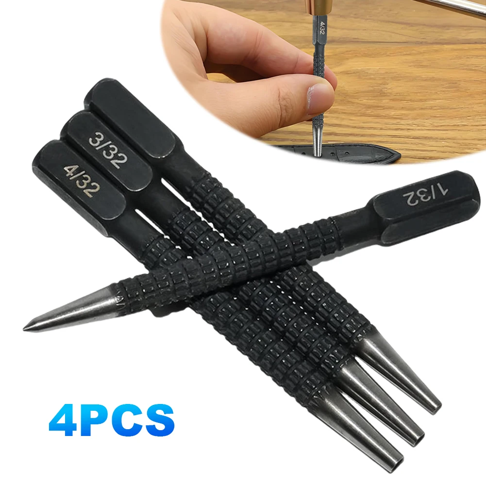 Alloy Steel Metal Wood Marking Drilling Tool 0.79/1.59/2.38/3.18mm Nail Setter Punch And Center Punch Set for Plastic Wood Metal view 3