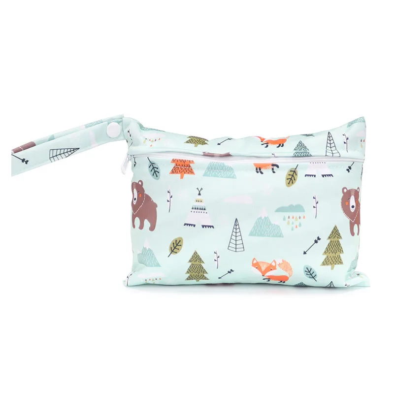 Mini Travel Wet Bag For Baby Nappies Menstrual Pads Zippered Single Pocket Nappy Wetbag Waterproof PUL Maternity Diaper Bag