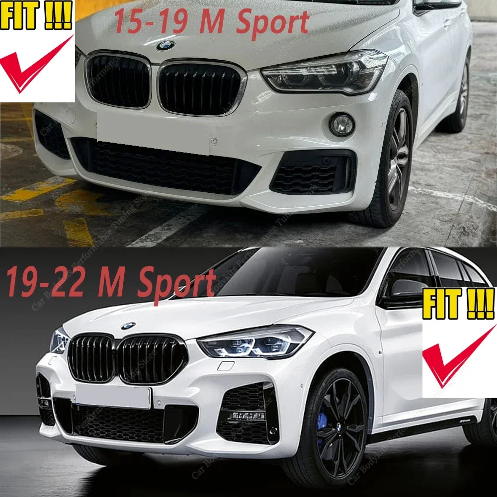 Gloss Nero Paraurti Anteriore Lip Spoiler Splitter Diffusore Per BMW X1 F48 20i 20d 25i 25d M Sport 2015-2022 Bodykits Tuning