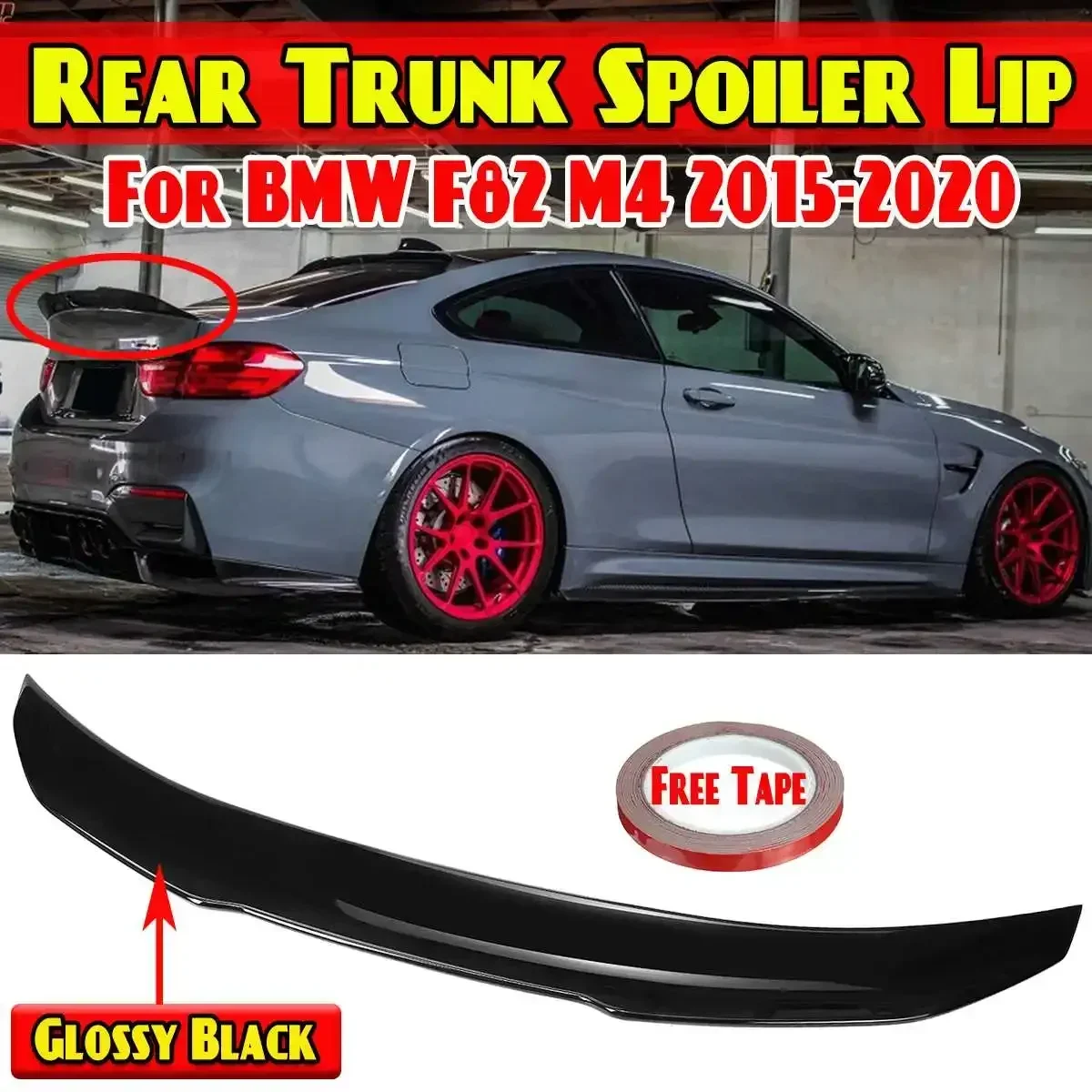 F82 M4 Rear Trunk Spoiler Lip Extension Boot Wing Lip For BMW F82 M4 2015-2020 PSM Style Rear Spoiler Wing Lip Tail Wing Decor