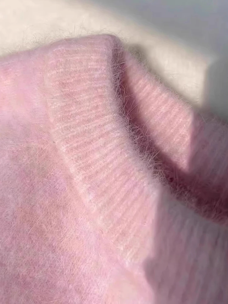 الوردي محبوك Thiened Camere سترة المرأة الخريف الشتاء كسول Sle لينة Nouriing قاعدة طبقة ملابس داخلية