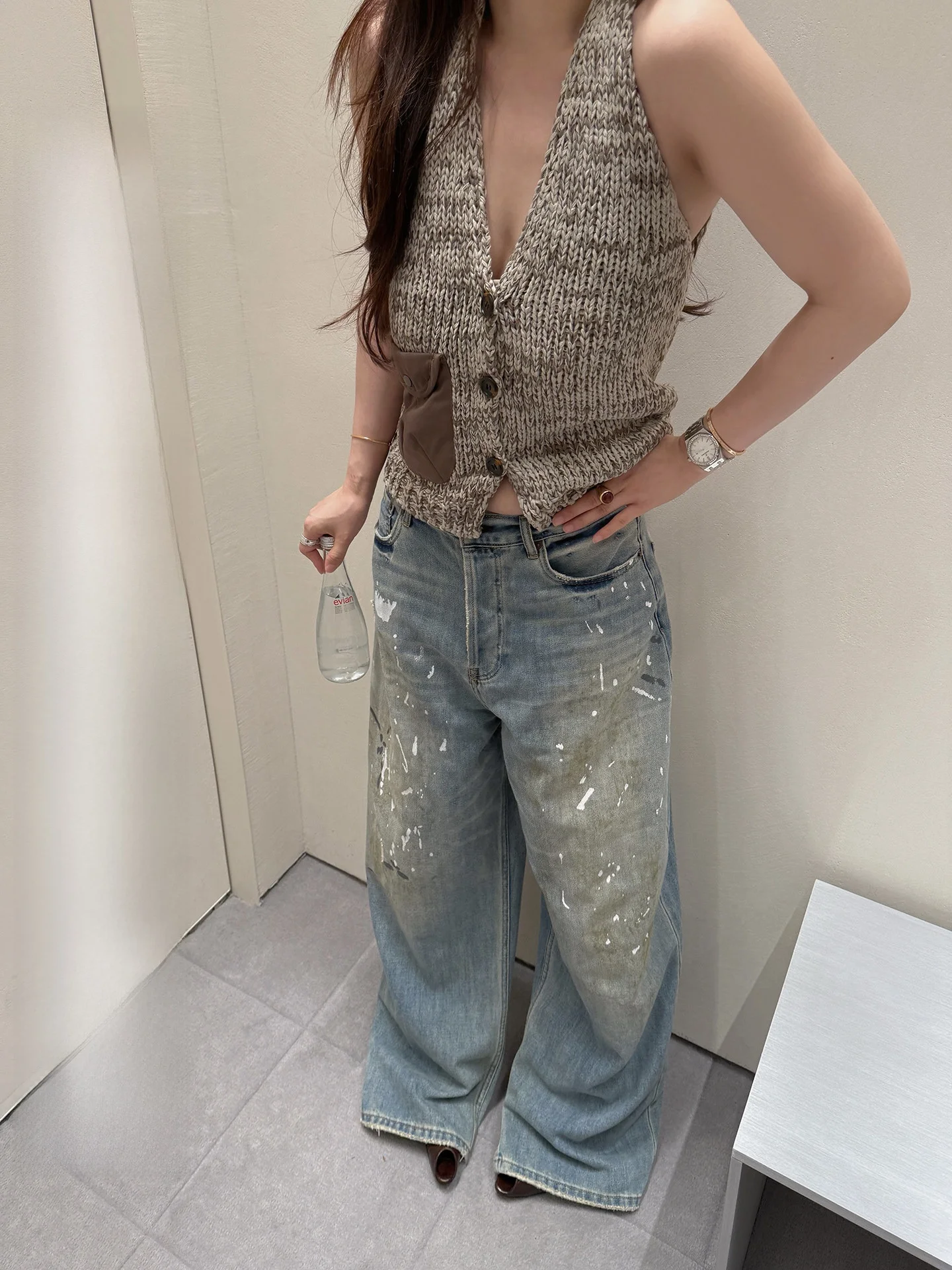 

Sexy Spicy Girl Double Weave Color ter Top Svel Tank Top Private Label Sle by IUIU AJing Home Cotton Nylon Blend T...