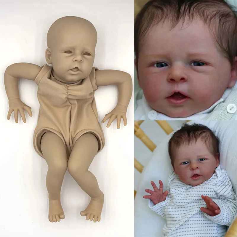 19inch New Arrival Levi Soft Touch Unfinished Unpainted Reborn Doll Kit Baby Parts Fresh Color With Cloth Body and eyes