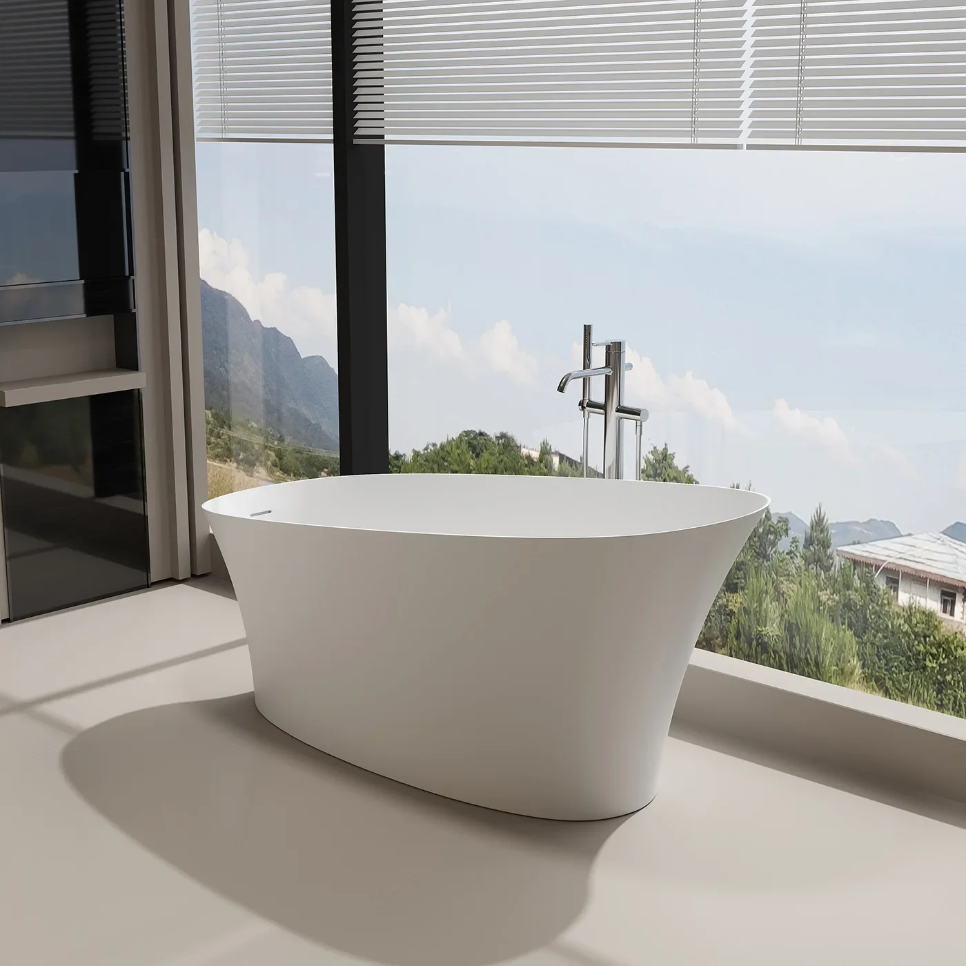 Personality Irregular Oblique Large Capacity Artificial Stone Bathtub Household