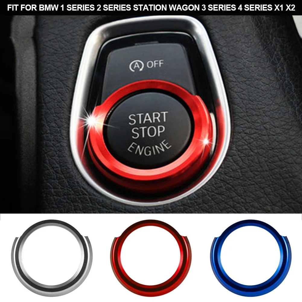 For BMW 1 2 3 4 Series X1 F48 F20 F21 F30 F32 F33 F34 F36 F45 F46 Car Engine Start button Stickers Ignition Key Ring trim Cover