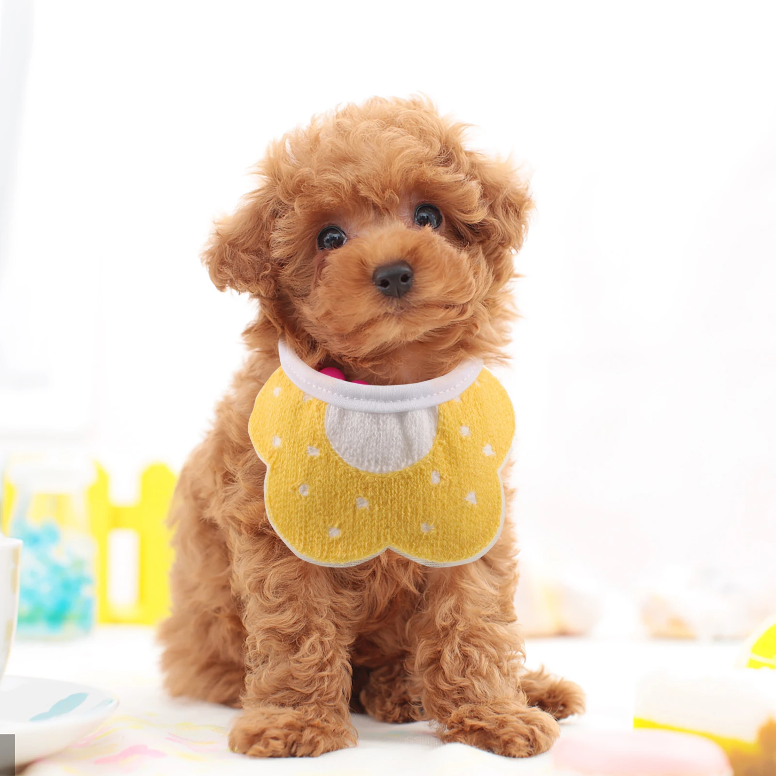 

2Pcs Pet Bee Saliva Towel Cute Dog Bandana Yellow Flowers Honeybee Design Puppy Accessories Small Dogs Scarf Neckerchief