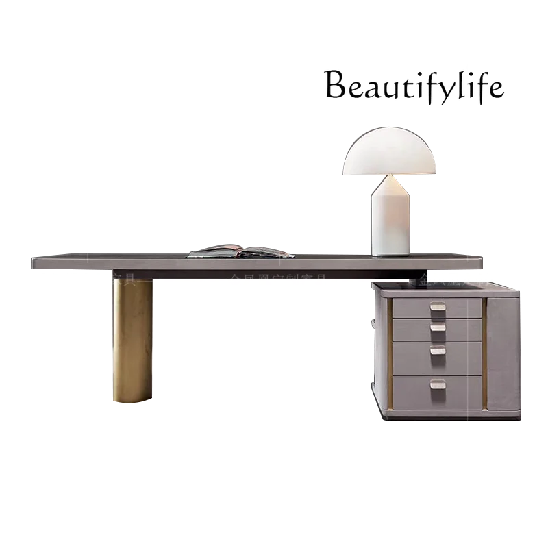 

Italian light luxury desk post-modern simple writing desk creative designer writing boss big desk