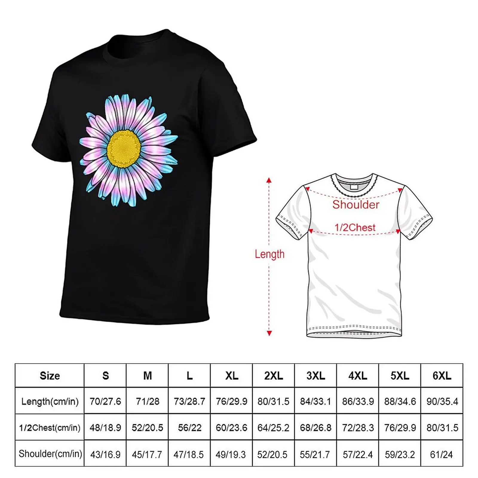 Trans Daisy T-Shirt High Elasticity Sports Tee Shirt