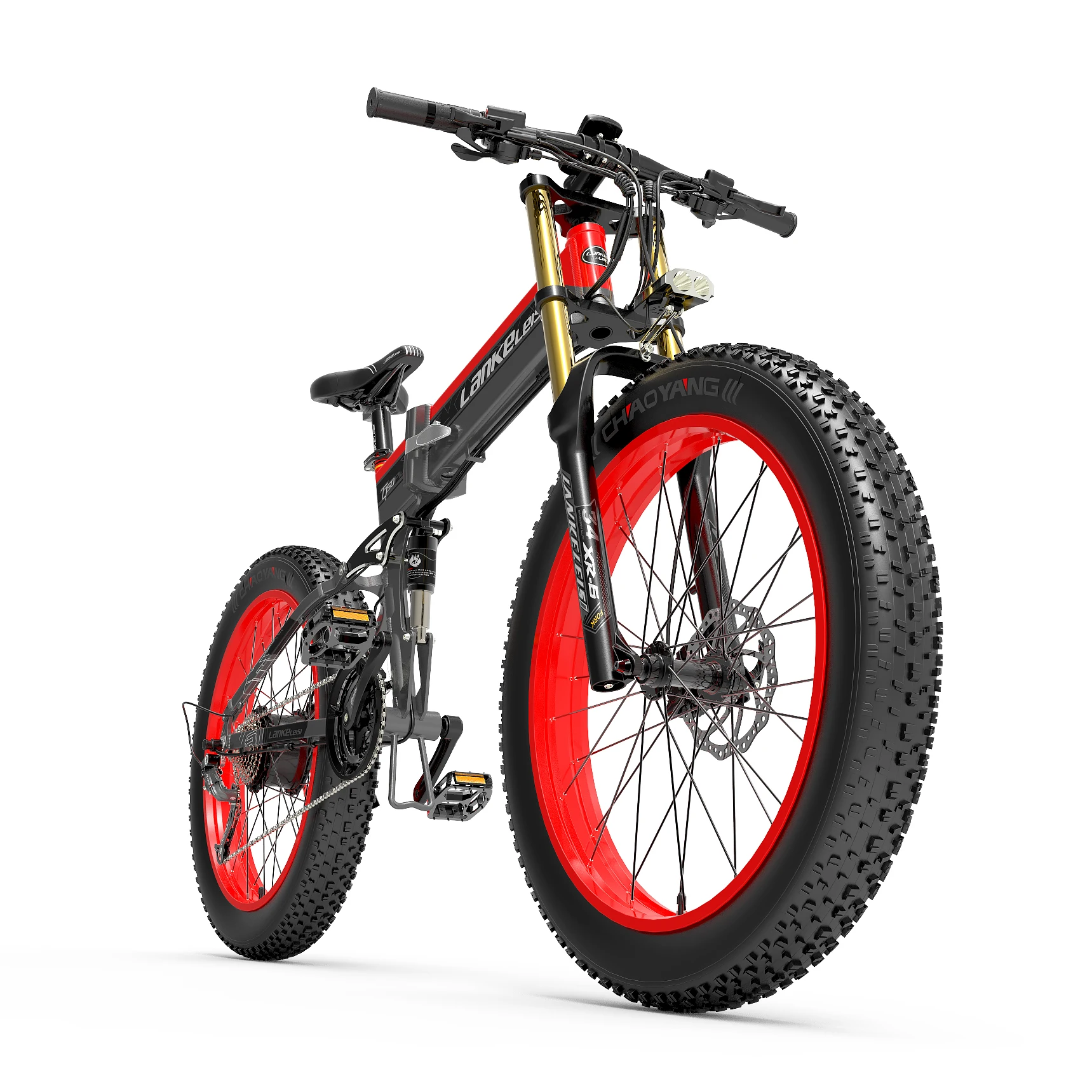 LANKELEISI XT750 Plus Faltbares Elektrofahrrad 48V 17,5Ah Batterie 26 Zoll Fatbike 120KM Reichweite Offroad-Mountainbike für Erwachsene