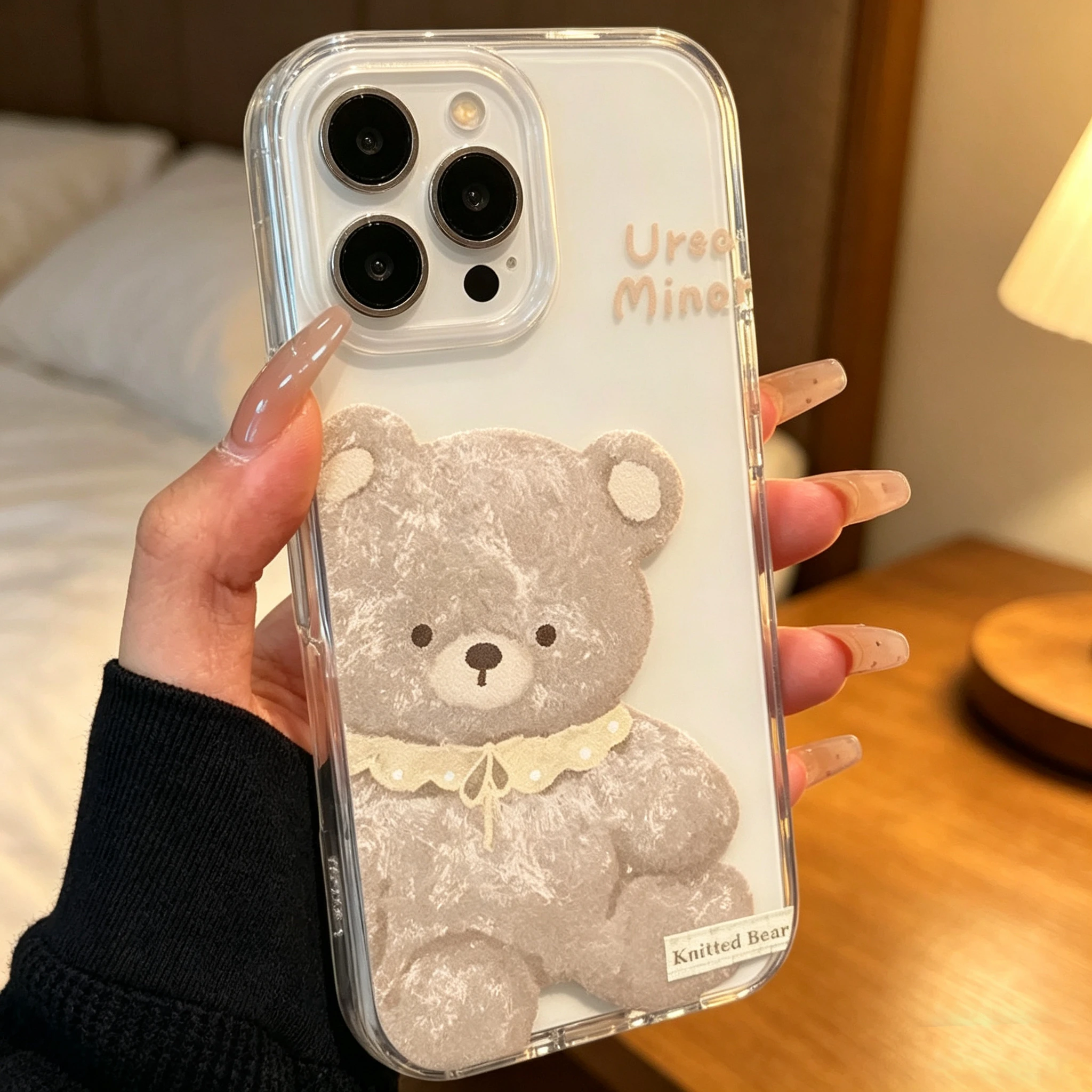 Super Cute Yellow Bib Little Bear Phone Case For iPhone 17 Pro Max 17 Air 16 15 14 11 Pro Max 13 12 XSMax XS XR X Y2K Soft Cover