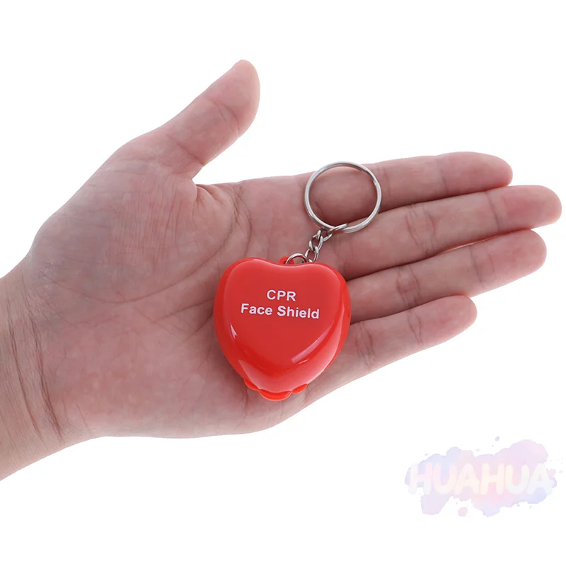 HUA HUA Mini Protect CPR Mask Bocca Portachiavi Salvataggio nella scatola del cuore Maschera di primo soccorso