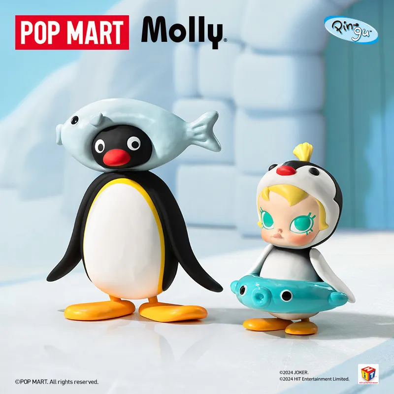 

POP MART Baby Molly X Pingu Fish Fun Collectible Figure Desktop Decor Ornament Cute Art Toy Gift For Anime Fans And Collectors