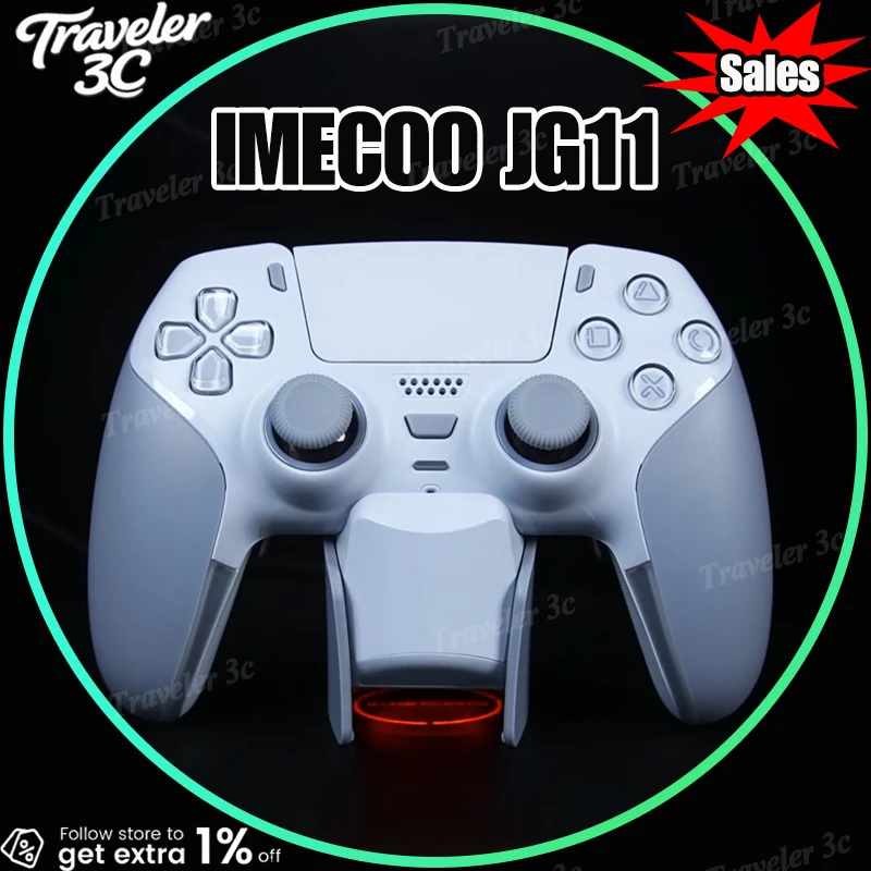 Hot Sales IMECOO JG11 Wireless Game Controller For PS5 Hall Joystick Adaptive Trigger Vibration Motor Programmable Buttons For
