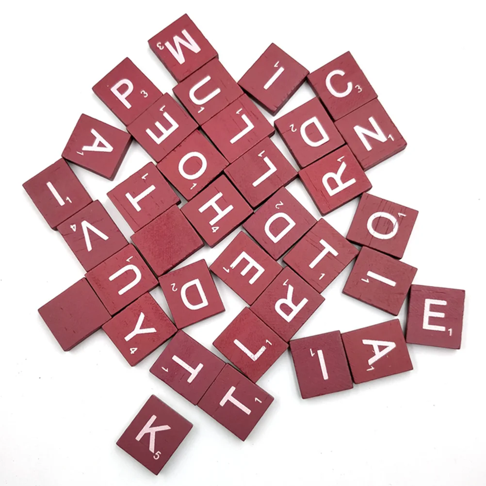 100pcs 26 Letters Alphabet Puzzle Wooden Blocks Natural Wood Chips Diy Crafts Kids Learning Baby Wood Cubes Decor Game Jigsaw