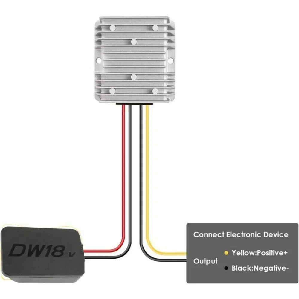 Imagem -04 - Conversor Buck Boost Automático para Dewalt 20v 18v a 12v Battery Dock 15a 180w Step Down dc Voltage Power Adapter Diy