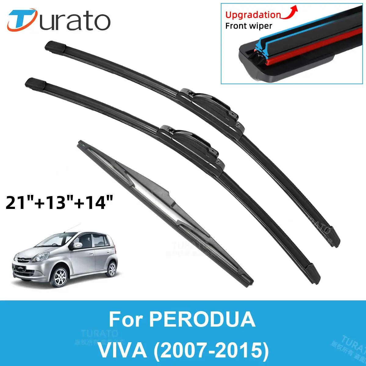 

3PCS Car Wiper Blades for 2011-2019 Toyota Yaris MK3 Rear Windshield Wipers Double Rubber Car Accessories 2017 2018 2019