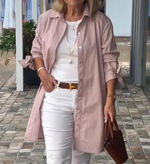 

Women Shirt 2025 Single Breasted Professional Lapel Green Temperament Commuting Cardigan Solid Color Long Sleeved Cotton Lining
