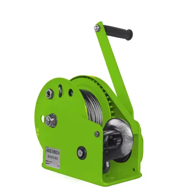 Mini Manual Winch 500kg Self Locking Automatic Brake Hand Crank Hoist Lifting Tool for Car Truck Outdoor Rescue Gear Heavy