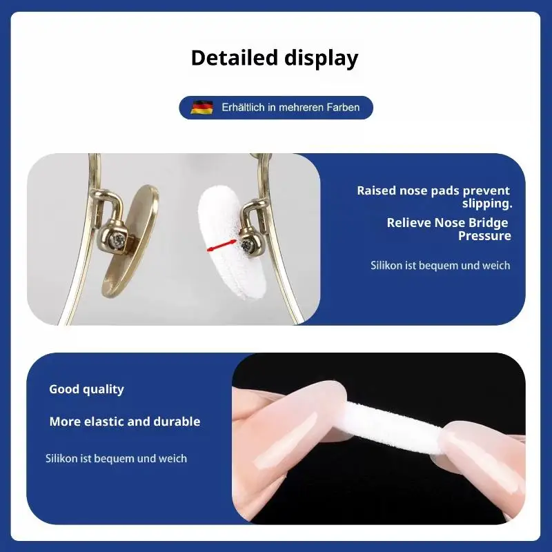 Self-adhesive Anti-slip Eyeglass Nose Pads 60Pcs Soft Foam Breathable Glasses Nose Guards for Long Time Wear Daily Use