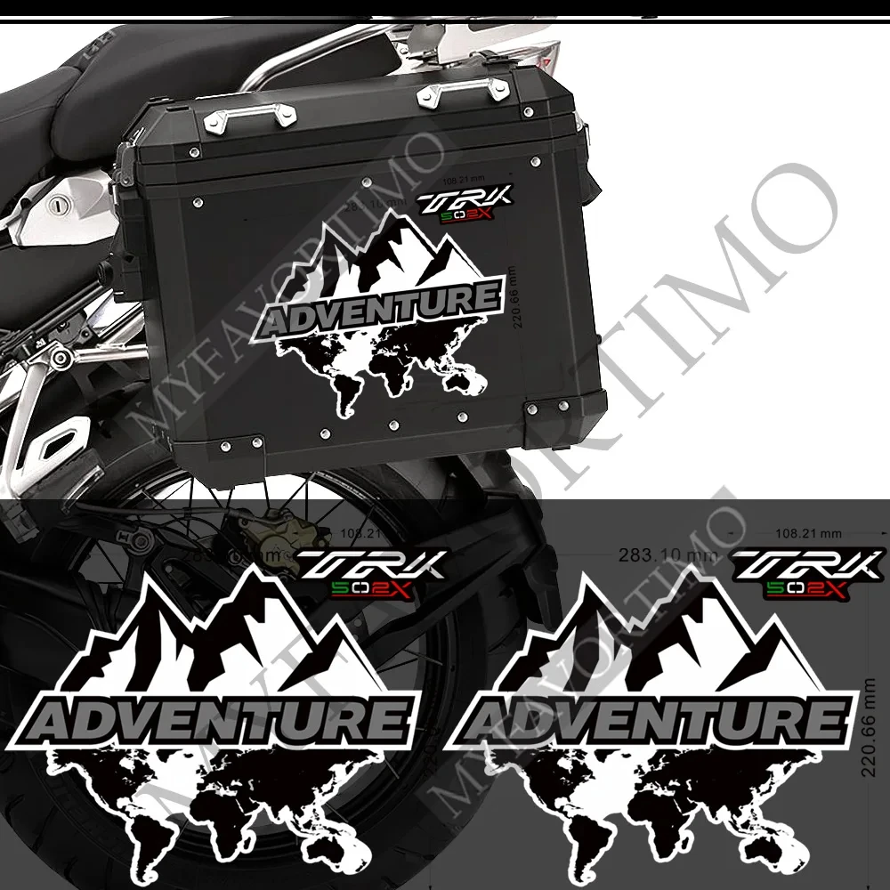 

For Benelli TRK502X Adventure Motorcycle Trunk Luggage Cases Box Panniers Aluminium Top Side Stickers Decal Adhesive